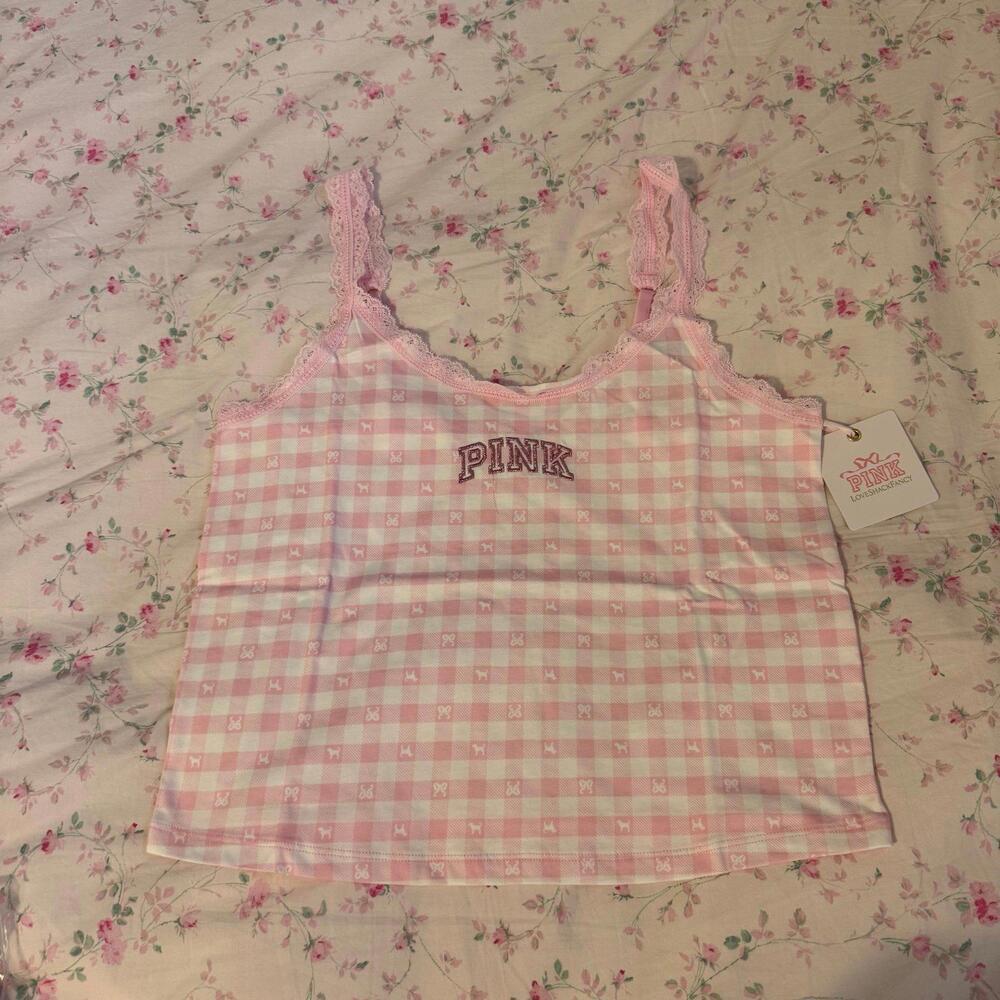 VS PINK x LoveShackFancy Lace Trim Tank Top